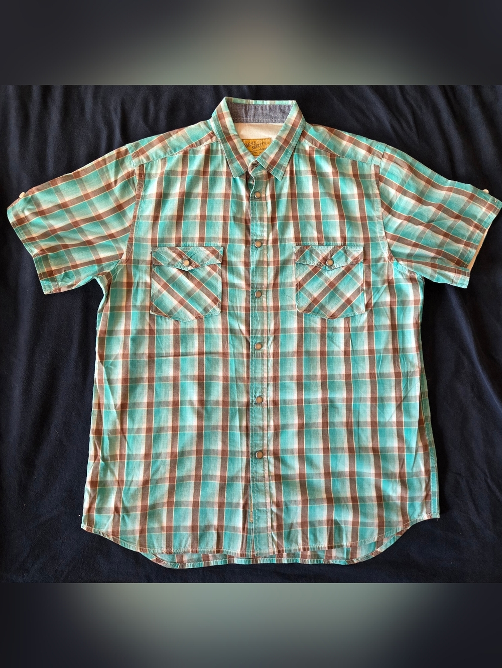 J.A.G.H.S. Shirt Co. Men's Short-Sleeve Plaid Button-Up Shirt
